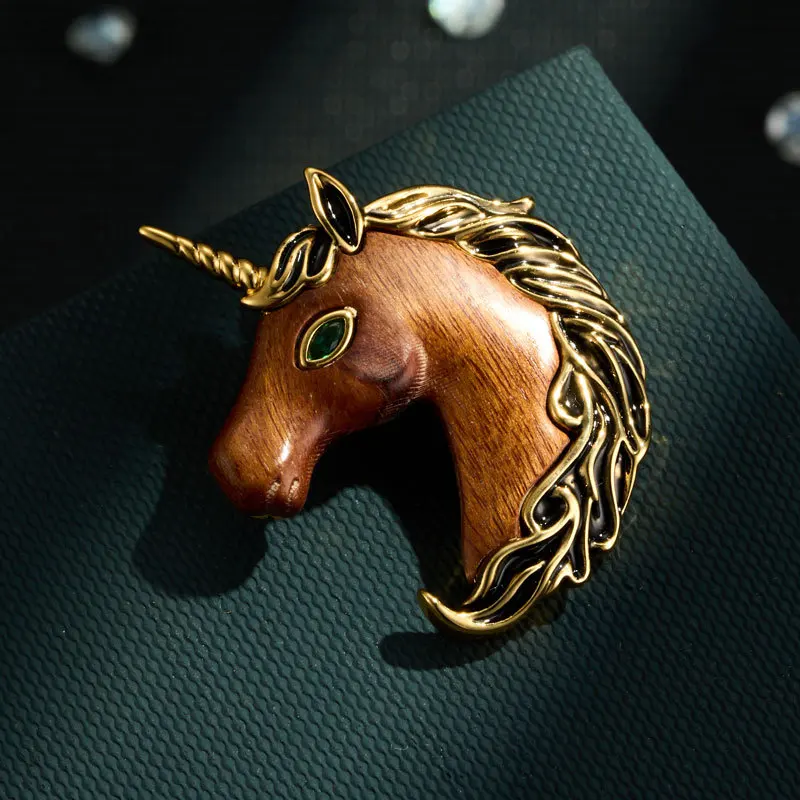 Retro Style Wood Grain Unicorn Brooch Light Luxury Three-dimensional Exquisite Clothing New Year's Explosion Pin for Men
Retro Style Wood Grain Unicorn Brooch Light Luxury Three-dimensional Exquisite Clothing New Year's Explosion Pin for Men
