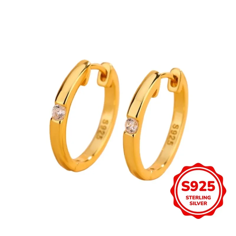 Classic and Fashionable Authentic S925 Silver Minimalist Individual Women's Zircon Earrings 
Classic and Fashionable Authentic S925 Silver Minimalist Individual Women's Zircon Earrings