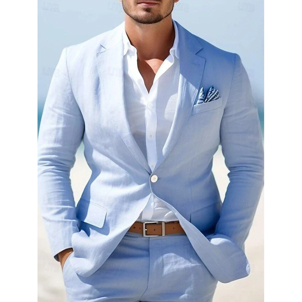 Elegant Blue Men's Suits Single Button 2 Pieces Jacket Pants Blazers Sets Slim Fit Formal Male Banquet Business Clothing
Elegant Blue Men's Suits Single Button 2 Pieces Jacket Pants Blazers Sets Slim Fit Formal Male Banquet Business Clothing