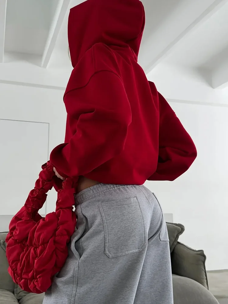 Chic Lady Solid Hooded Cropped Coat Zip Up Long-sleeve Kangaroo Pocket Loose Casual Oversized Jacket Women Daily Streetwear 2026
Chic Lady Solid Hooded Cropped Coat Zip Up Long-sleeve Kangaroo Pocket Loose Casual Oversized Jacket Women Daily Streetwear 2026