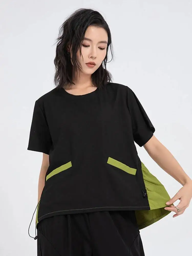 Color-block Women Green Back Long Big Size T-shirt New Round Neck Short Sleeve Fashion Spring Summer 2026 BQ0M
Color-block Women Green Back Long Big Size T-shirt New Round Neck Short Sleeve Fashion Spring Summer 2026 BQ0M