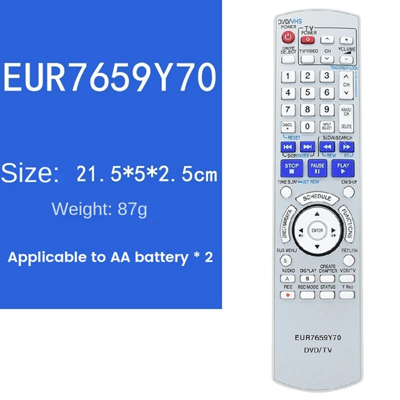 EUR7659Y70 дистанционное управление для Panasonic TV/DVD Combo DMR-ES35V DMR-ES35VP DMR-ES35VPC Замена
EUR7659Y70 дистанционное управление для Panasonic TV/DVD Combo DMR-ES35V DMR-ES35VP DMR-ES35VPC Замена