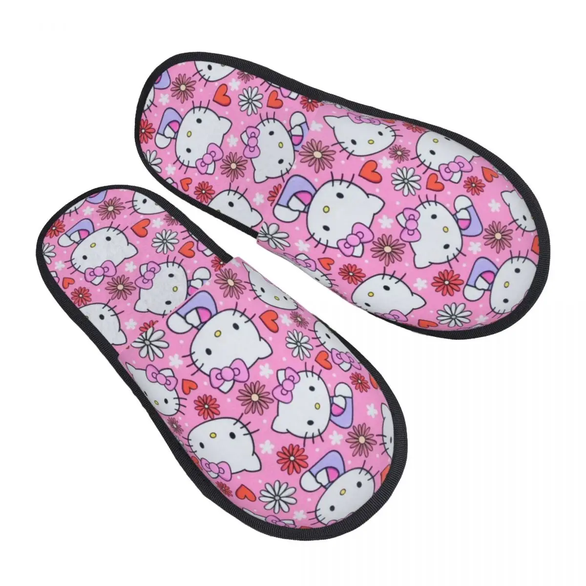 Изготовленные на заказ тапочки для гостей с героями мультфильмов Hello Kitty для спа-женщин, домашние тапочки 
Изготовленные на заказ тапочки для гостей с героями мультфильмов Hello Kitty для спа-женщин, домашние тапочки