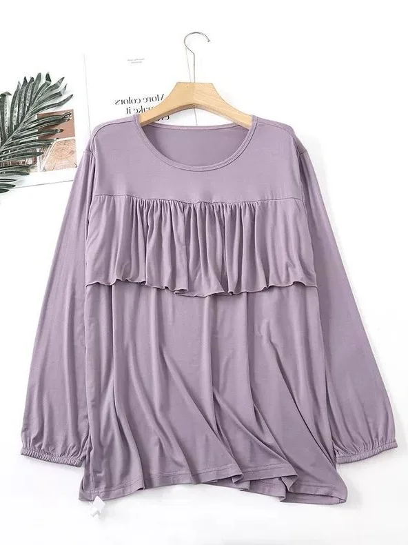 Spring Style Long Sleeve Sleepwear Women's Loose Overhead Home Clothes plus Size 300 Pounds Decorative Seaming Luxury Home Fa...
Spring Style Long Sleeve Sleepwear Women's Loose Overhead Home Clothes plus Size 300 Pounds Decorative Seaming Luxury Home Fa...
