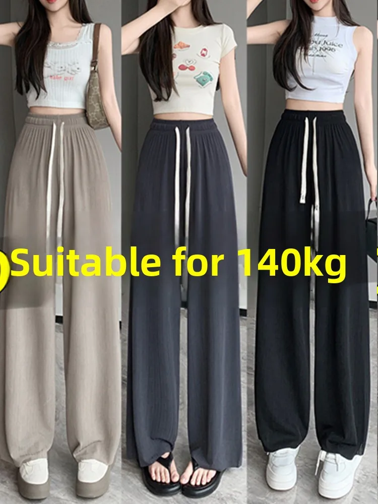 plus Size Summer Thin Ice Silk Sun Protection Wide Leg Pants Women Casual Loose Drapey Lightweight Straight Cut Trousers
plus Size Summer Thin Ice Silk Sun Protection Wide Leg Pants Women Casual Loose Drapey Lightweight Straight Cut Trousers