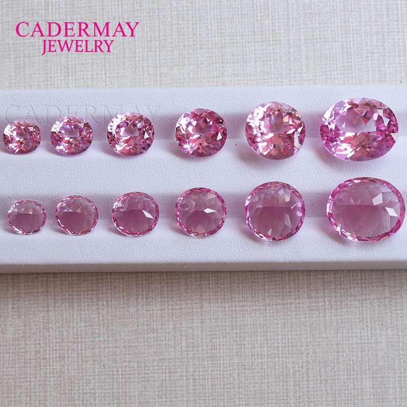 CADERMAY Synthetic Pink Sapphire Loose 7x9mm To 13x18mm Oval Shape Sakura Pink Lab Grown Ruby Loose Gemstones For Jewelry Making
CADERMAY Synthetic Pink Sapphire Loose 7x9mm To 13x18mm Oval Shape Sakura Pink Lab Grown Ruby Loose Gemstones For Jewelry Making