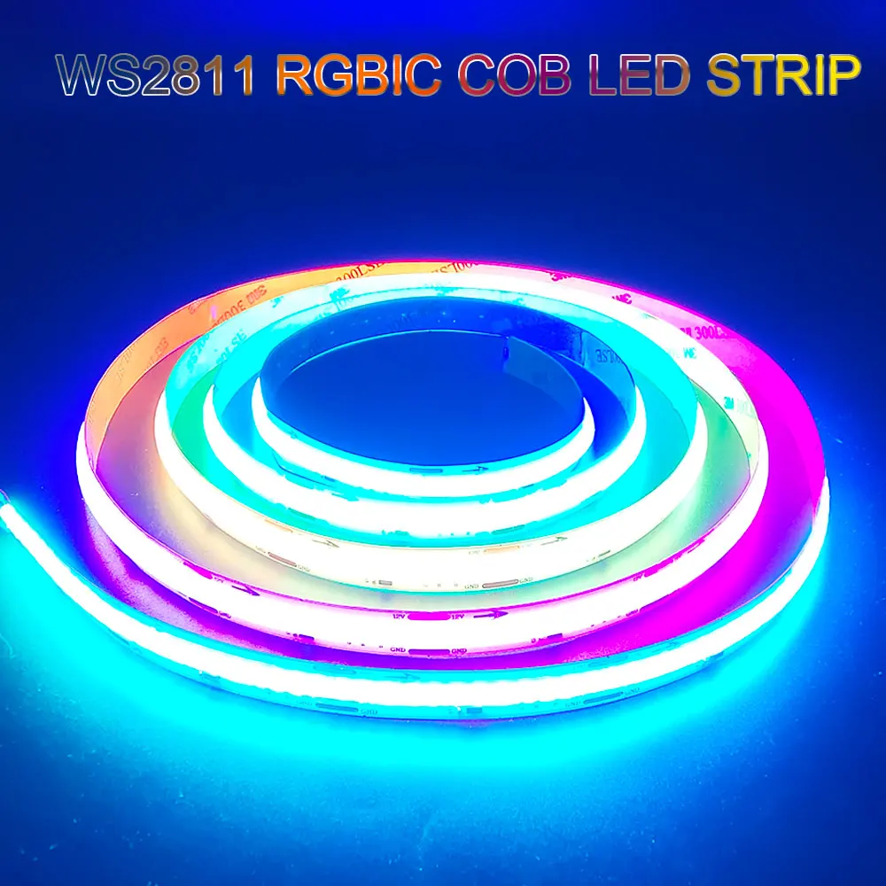 DC12V 24V WS2811 RGBIC COB LED Light Strip High Density Smart FCOB Addressable Full Dream Color Flexible Pixel Led Tape Lights
DC12V 24V WS2811 RGBIC COB LED Light Strip High Density Smart FCOB Addressable Full Dream Color Flexible Pixel Led Tape Lights