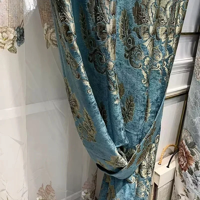 Custom Size European Chenille Blue Embroidered Valance Luxury Curtains For Living Room Bedroom Dining Blackout Tulle Window
Custom Size European Chenille Blue Embroidered Valance Luxury Curtains For Living Room Bedroom Dining Blackout Tulle Window