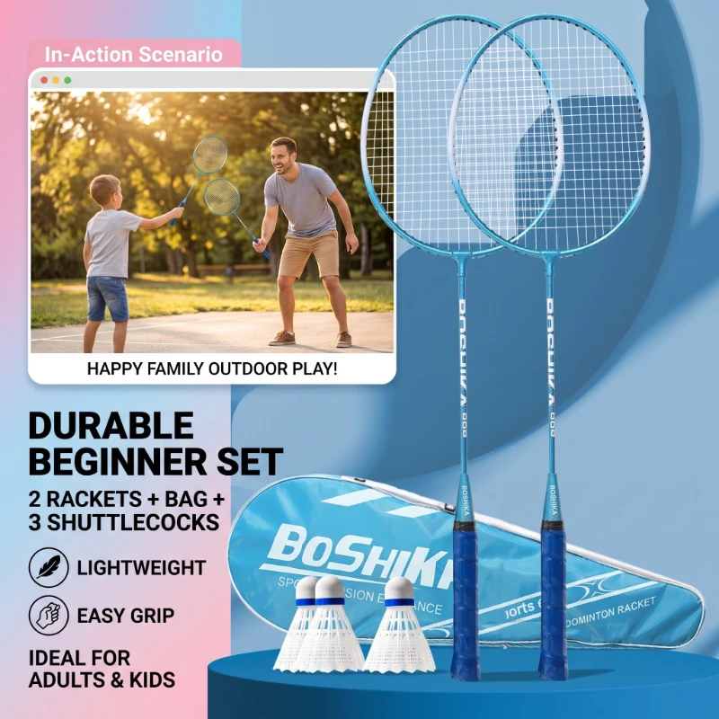 Ultra Light Professional Badminton Racket Woven High Elasticity Badminton Racquet for Couple Family Student Outdoor Sports
Ultra Light Professional Badminton Racket Woven High Elasticity Badminton Racquet for Couple Family Student Outdoor Sports