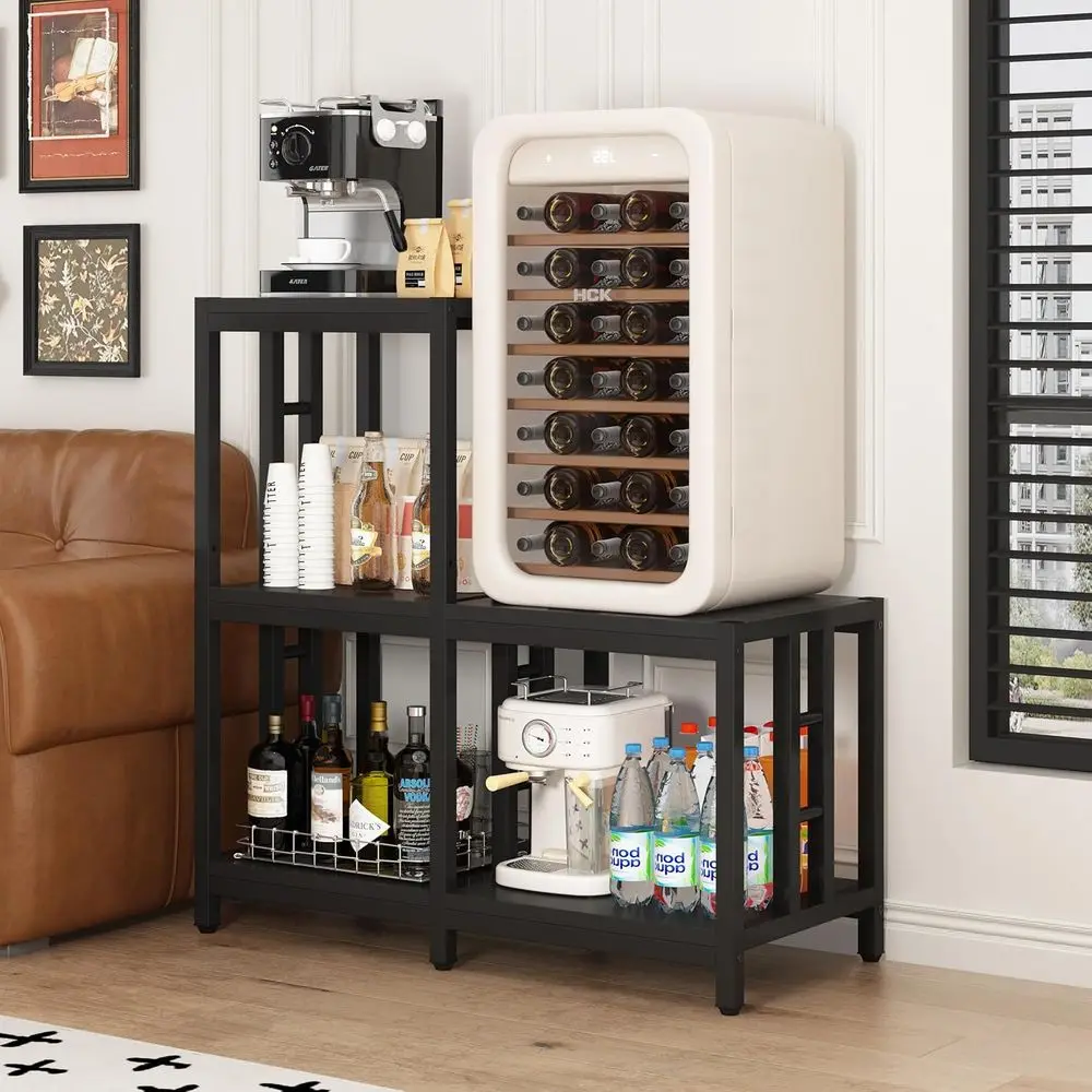 Mini ridge Stand with Storage, Black Coee Bar Cabinet with Mini ridge Space, Microwave Stand and Bakers Rack or Kitchen, Dorm, O
Mini ridge Stand with Storage, Black Coee Bar Cabinet with Mini ridge Space, Microwave Stand and Bakers Rack or Kitchen, Dorm, O