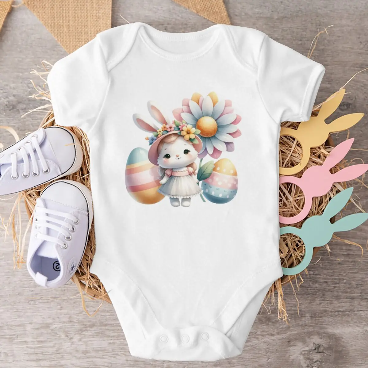 Easter Bunny Girl Onesie Soft Romper Flower & Easter Eggs Design Newborn Girl Boy Bodysuits Easter Eggs Cartoon Cotton Jumpsuit
Easter Bunny Girl Onesie Soft Romper Flower & Easter Eggs Design Newborn Girl Boy Bodysuits Easter Eggs Cartoon Cotton Jumpsuit