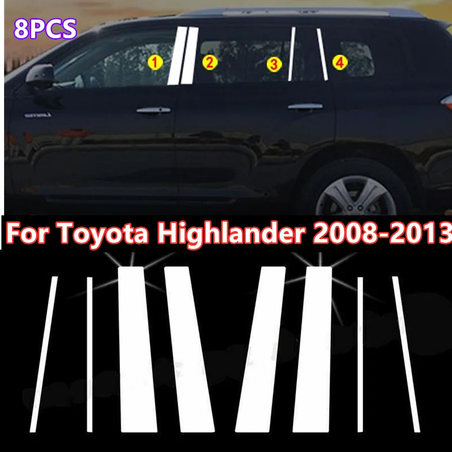 8X Stainless Steel Chrome Door Pillar Post Cover For Toyota Highlander 2008-2013
8X Stainless Steel Chrome Door Pillar Post Cover For Toyota Highlander 2008-2013