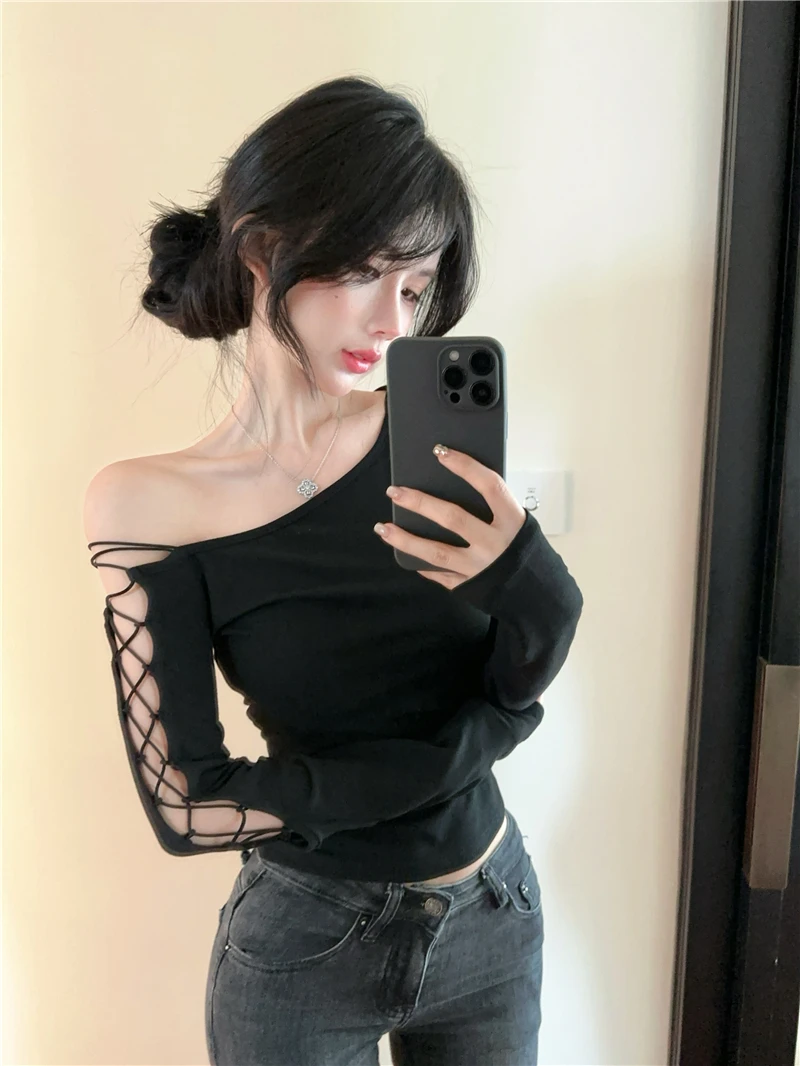 Sexy American Girl Sle Long Sve Asymmetrical oulder T-irt Women's Cisas Clothing Base irt Jazz Dance Top Autumn
Sexy American Girl Sle Long Sve Asymmetrical oulder T-irt Women's Cisas Clothing Base irt Jazz Dance Top Autumn