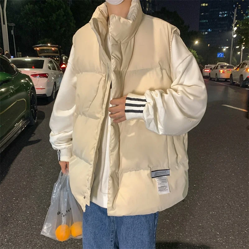 Men's Cotton Vest Thiened Winter Outerwear No-Sve Stand-Collar Warm Jaet Large Size Faionable Korean Sle
Men's Cotton Vest Thiened Winter Outerwear No-Sve Stand-Collar Warm Jaet Large Size Faionable Korean Sle