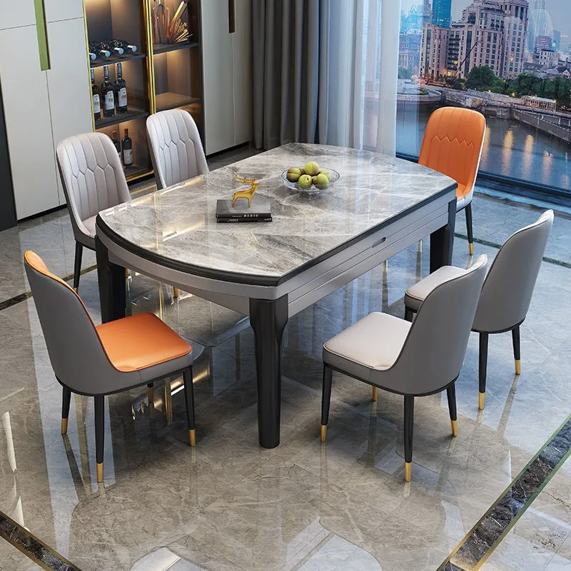Modern simple small household retractable folding slate dining table
Modern simple small household retractable folding slate dining table
