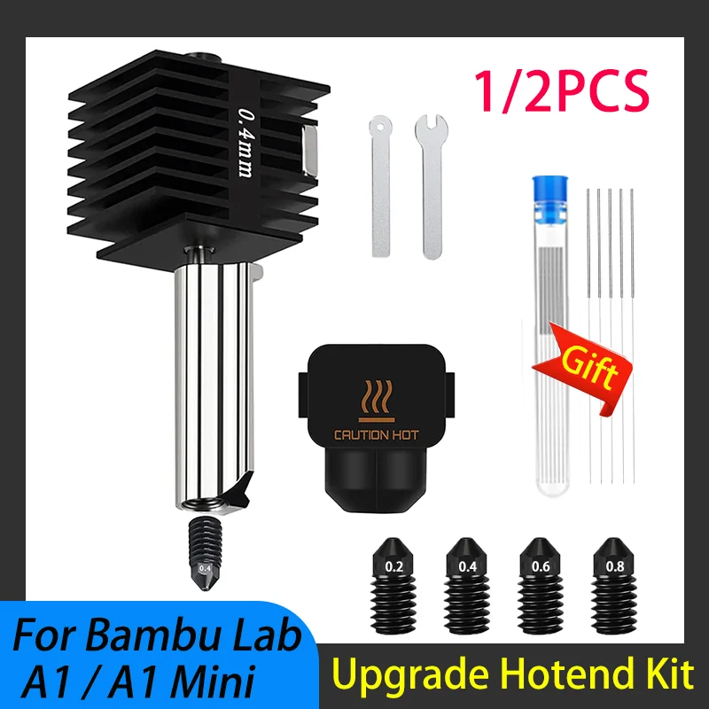 Hotend Kit For Bambu Lab A1/A1 Mini Hotend 0.2/0.4/0.6/0.8MM Nozzle Hardened steel For Bambu Lab A1 Nozzles Assembly 3D printer
Hotend Kit For Bambu Lab A1/A1 Mini Hotend 0.2/0.4/0.6/0.8MM Nozzle Hardened steel For Bambu Lab A1 Nozzles Assembly 3D printer