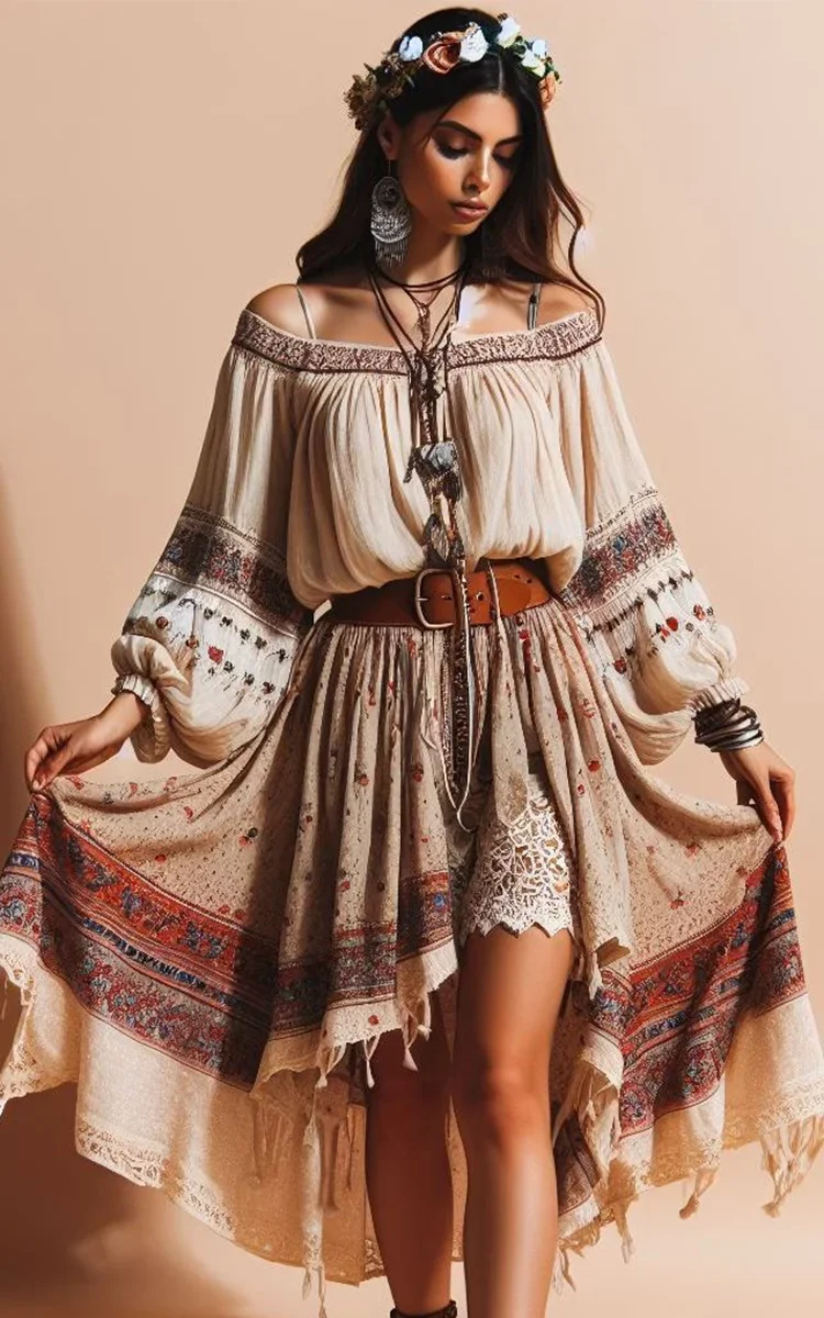 Женская блузка в богемном цыганском стиле, винтажная свободная повседневная блузка с цветочной вышивкой и кисточками в стиле ретро, пляжная блузка, топы 
Женская блузка в богемном цыганском стиле, винтажная свободная повседневная блузка с цветочной вышивкой и кисточками в стиле ретро, пляжная блузка, топы