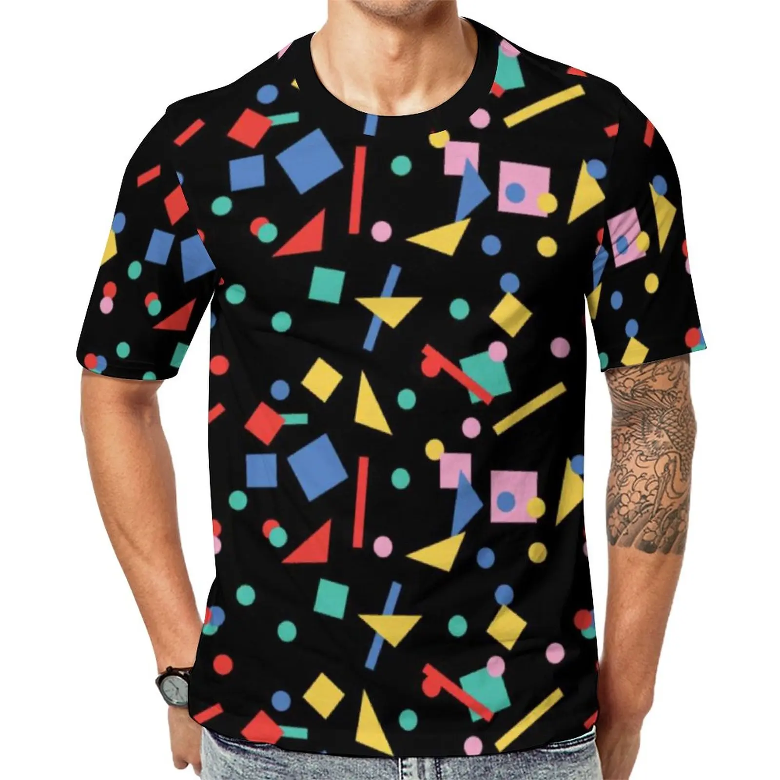 Retro 80S Design Aesthetic T-Shirt Pop Art Geometric Shapes Novelty T Shirts Short Sleeve Custom Tshirt Hot Sale Summer Top Tees
Retro 80S Design Aesthetic T-Shirt Pop Art Geometric Shapes Novelty T Shirts Short Sleeve Custom Tshirt Hot Sale Summer Top Tees