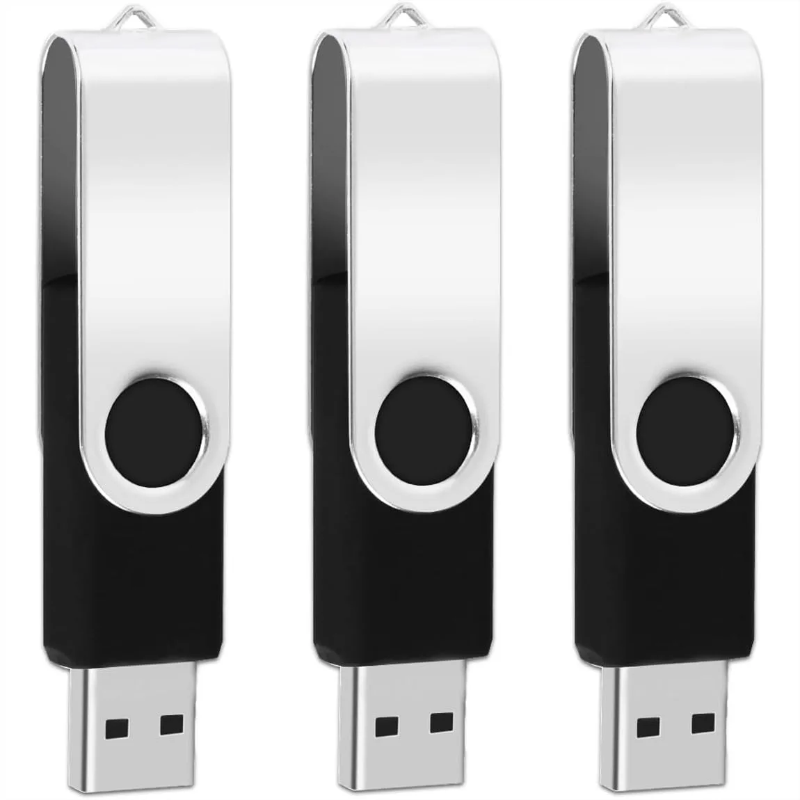 3 Pack 1GB USB 2.0 Flash Drives Swivel Metal Pen Drive with Keyring for Data Storage
3 Pack 1GB USB 2.0 Flash Drives Swivel Metal Pen Drive with Keyring for Data Storage