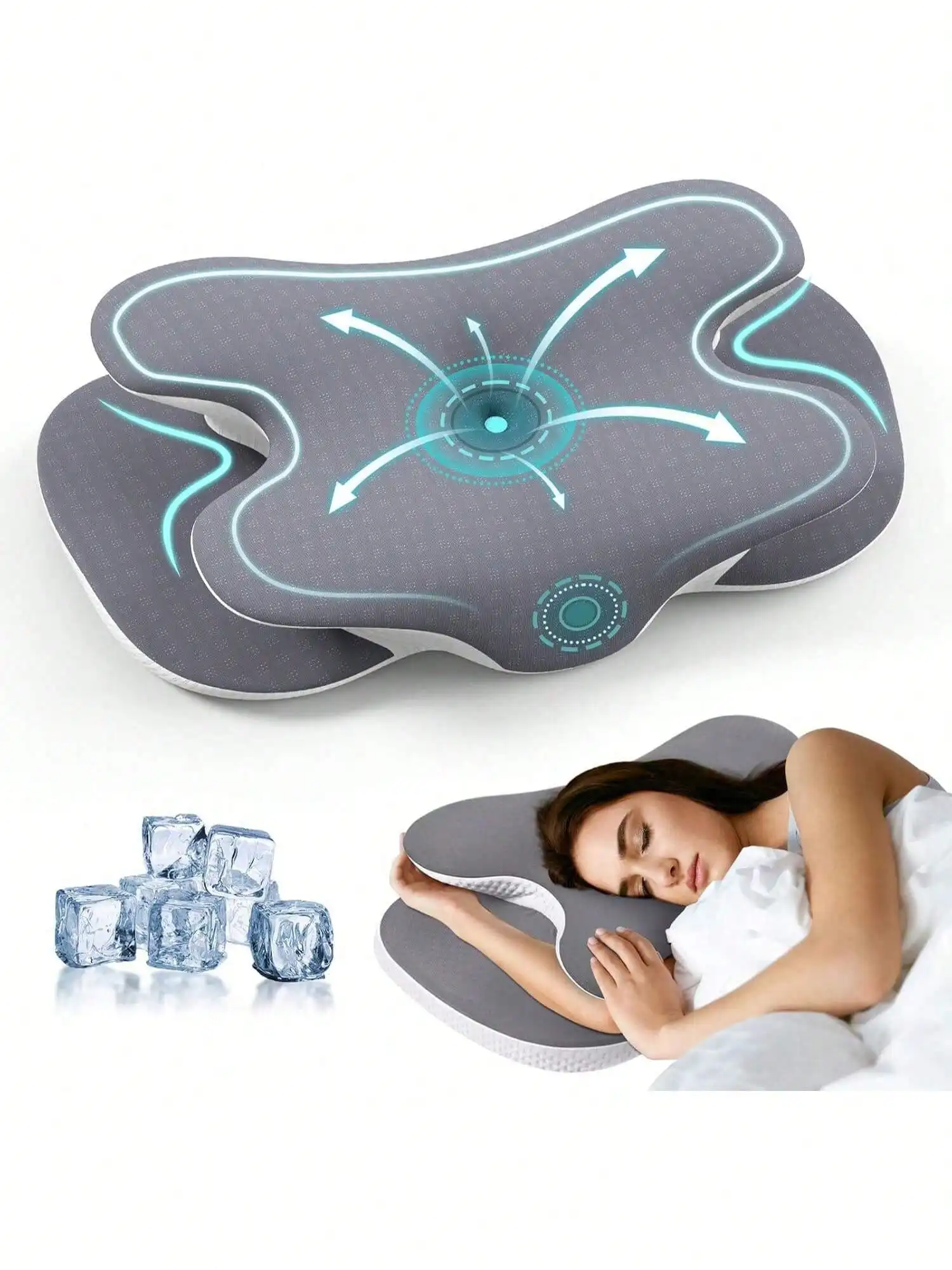Cervical Neck Pillow, Memory Foam Contour Pillow with Soft Silk Cover, Gray, Neck Support for Side Back Stomach Sleepers
Cervical Neck Pillow, Memory Foam Contour Pillow with Soft Silk Cover, Gray, Neck Support for Side Back Stomach Sleepers