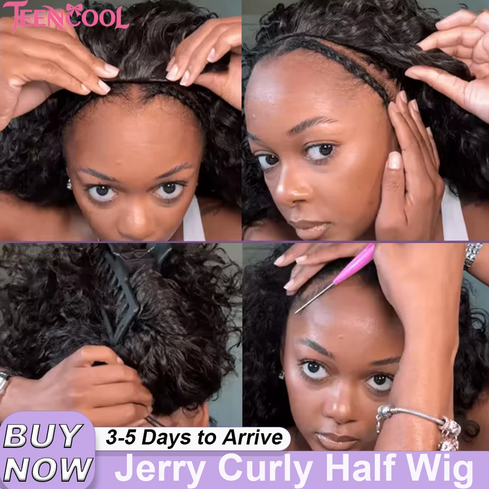 16 30 Inch Jerry Curly Half Wig Human Hair Glueless Wig 3 IN 1 Half Wig Adjustable Drawstring Upgrade Seamless Clip In Hair Wigs Glueless Half Wig For Beginner Friendly Ready to Wear
16 30 Inch Jerry Curly Half Wig Human Hair Glueless Wig 3 IN 1 Half Wig Adjustable Drawstring Upgrade Seamless Clip In Hair Wigs Glueless Half Wig For Beginner Friendly Ready to Wear