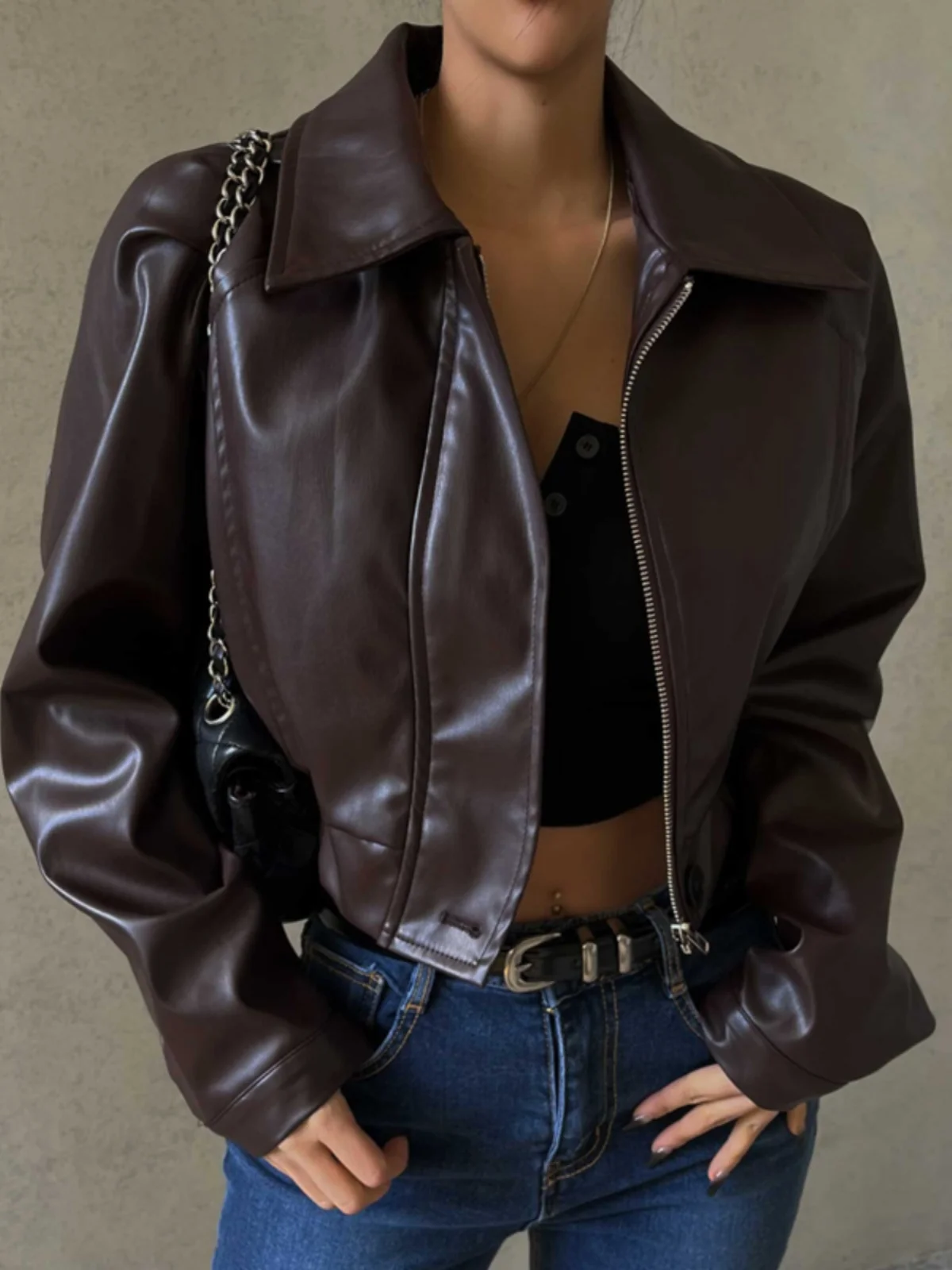 Street Style Zipper PU Leather Jacket Short Loose Casual Motorcycle Coat Hot Girl Early Spring Fashion Women's Streetwear
Street Style Zipper PU Leather Jacket Short Loose Casual Motorcycle Coat Hot Girl Early Spring Fashion Women's Streetwear