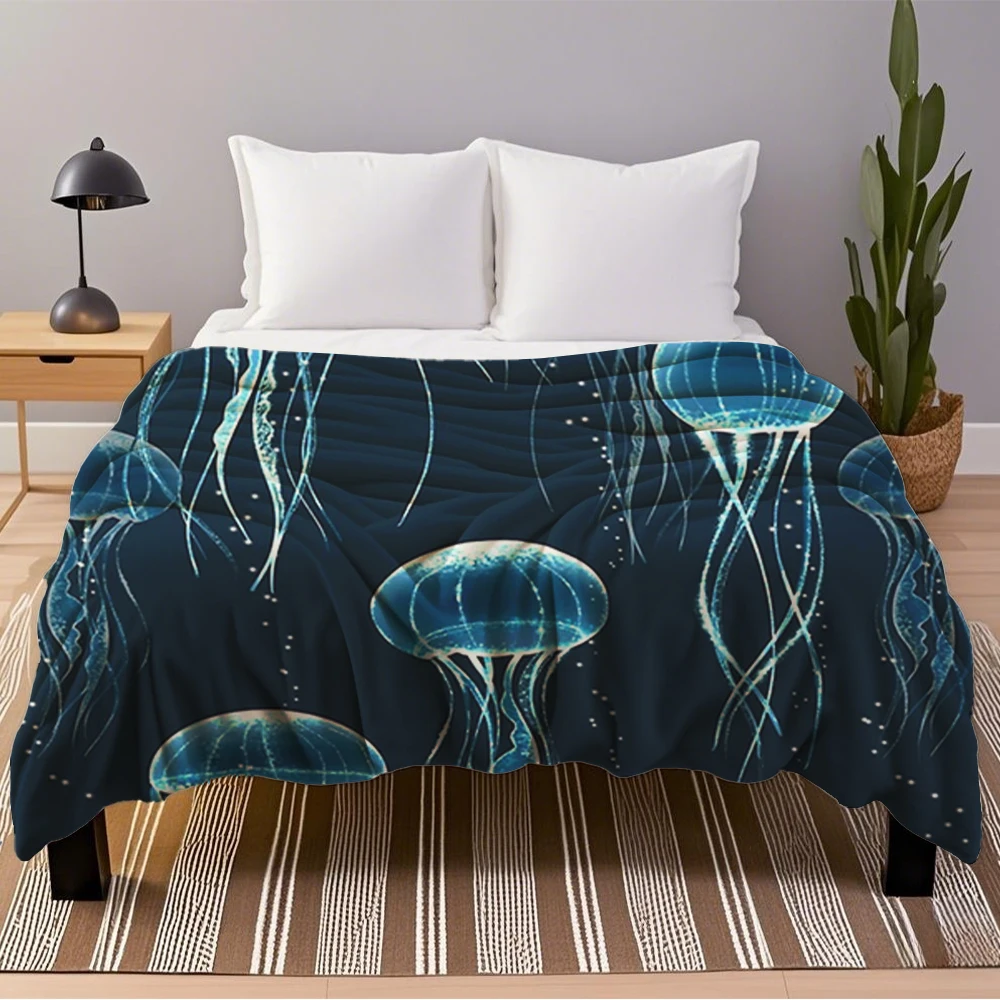 No-Shedding Flannel Soft Blanket Glowing Jellyfish Japanese Zen Design Bedspread Faux Fur Throw Breathable Blankets
No-Shedding Flannel Soft Blanket Glowing Jellyfish Japanese Zen Design Bedspread Faux Fur Throw Breathable Blankets