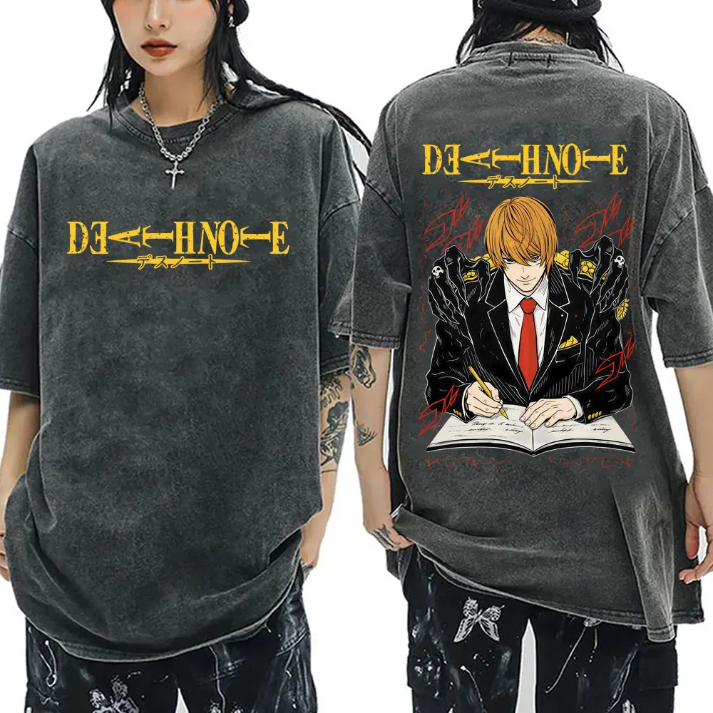 Washed Vintage Anime Death Note Light Yagami Graphic T-shirt Men Women Casual Oversized T Shirt Men's 90s Manga Retro T-shirts
Washed Vintage Anime Death Note Light Yagami Graphic T-shirt Men Women Casual Oversized T Shirt Men's 90s Manga Retro T-shirts
