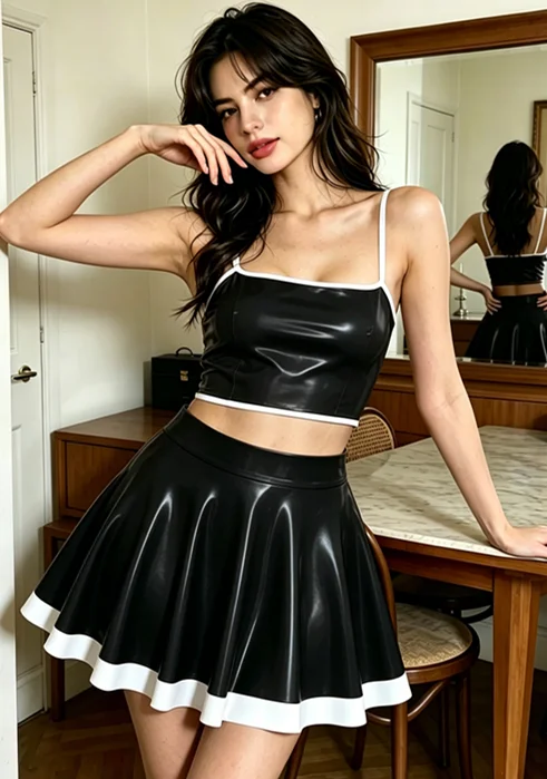 100% Latex Gummi Rubber cosplay mode sexy camisole and short skirt
100% Latex Gummi Rubber cosplay mode sexy camisole and short skirt