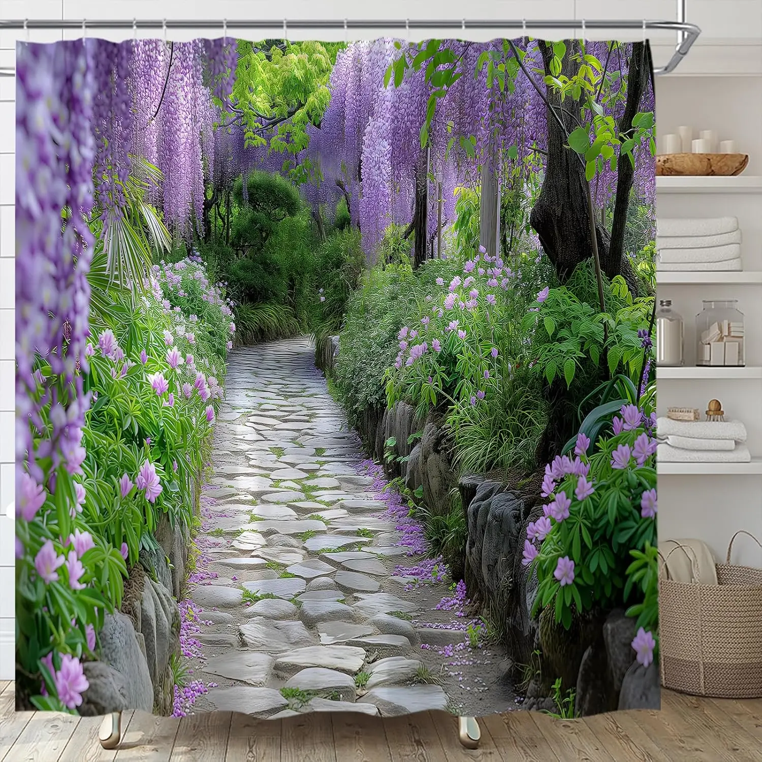 Purple Wisteria Flower Shower Curtain Spring Garden Park Nature Landscape Blossom Floral Vine Leaves Polyester Fabric Bathroom
Purple Wisteria Flower Shower Curtain Spring Garden Park Nature Landscape Blossom Floral Vine Leaves Polyester Fabric Bathroom