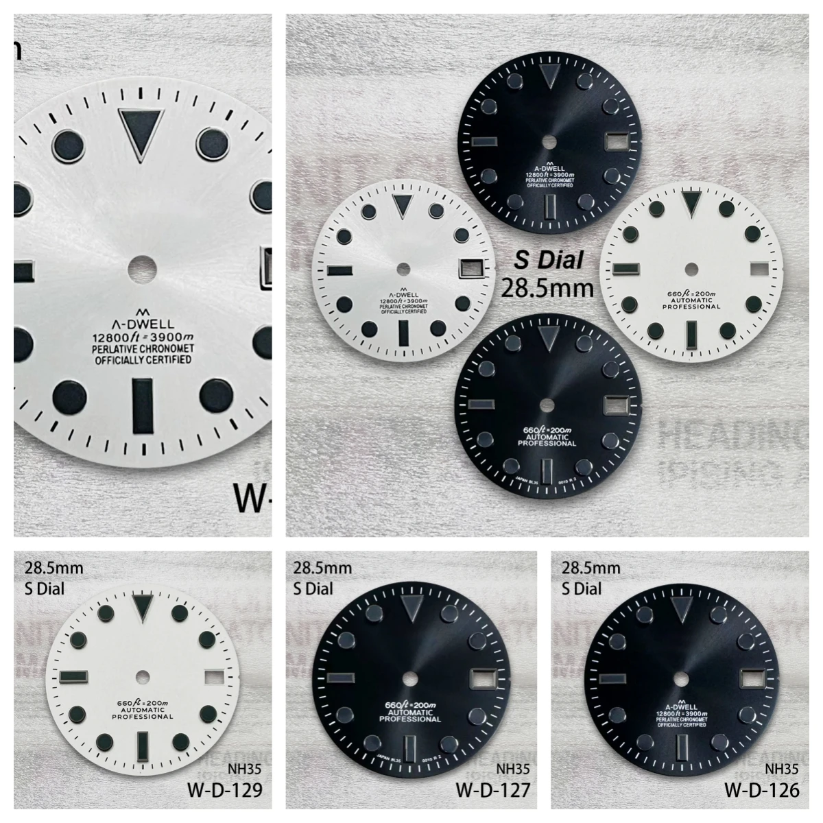 28.5mm S Logo SUB Dial Fit NH35/NH36/4R/7S Movement High Quality Diving Watch Modification Accessories
28.5mm S Logo SUB Dial Fit NH35/NH36/4R/7S Movement High Quality Diving Watch Modification Accessories