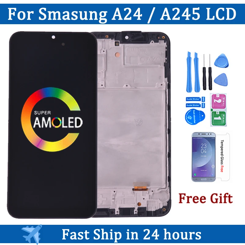 Super AMOLED A24 4G Screen For Samsung A24 4G A245 SM-A245F SM-A245F/DS LCD Display Touch Screen Digitizer Assembly
Super AMOLED A24 4G Screen For Samsung A24 4G A245 SM-A245F SM-A245F/DS LCD Display Touch Screen Digitizer Assembly