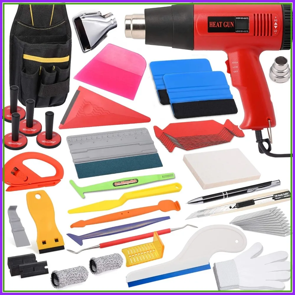 Vinyl Wrap Tool Kit: Heat Gun, Squeegee, Magnet Holder, Film Cutter & Scraper for Car Wrapping & PPF
Vinyl Wrap Tool Kit: Heat Gun, Squeegee, Magnet Holder, Film Cutter & Scraper for Car Wrapping & PPF