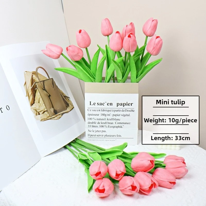 Hand feeling moisturizing PU mini tulip simulation flowers fake flowers home decoration photo wedding ornaments 
Hand feeling moisturizing PU mini tulip simulation flowers fake flowers home decoration photo wedding ornaments