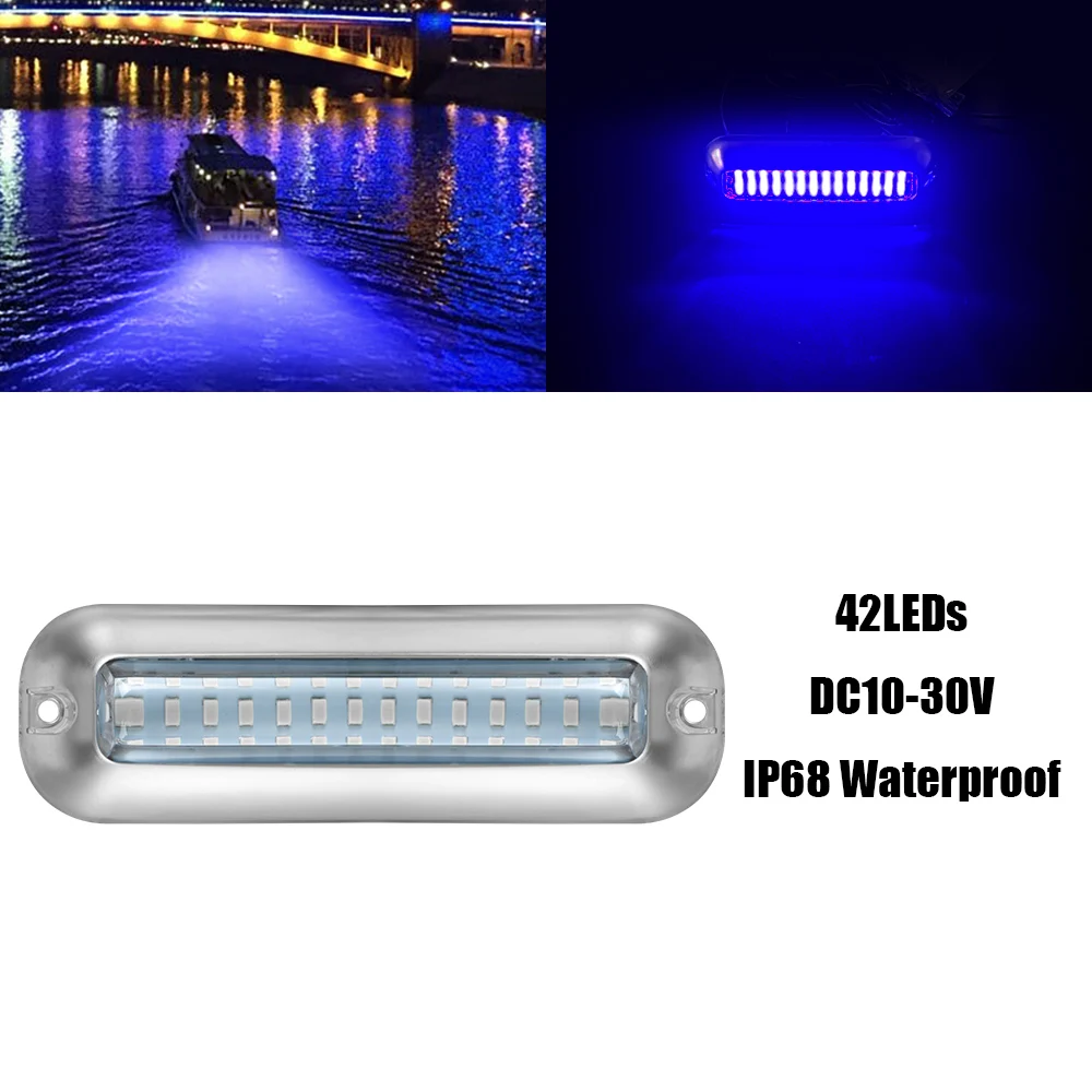 Marine Boat Underwater Pontoon Transom Lamp Boat Transom Light Waterproof Universal 50W 42 LEDs 10-30V Stainless Steel
Marine Boat Underwater Pontoon Transom Lamp Boat Transom Light Waterproof Universal 50W 42 LEDs 10-30V Stainless Steel