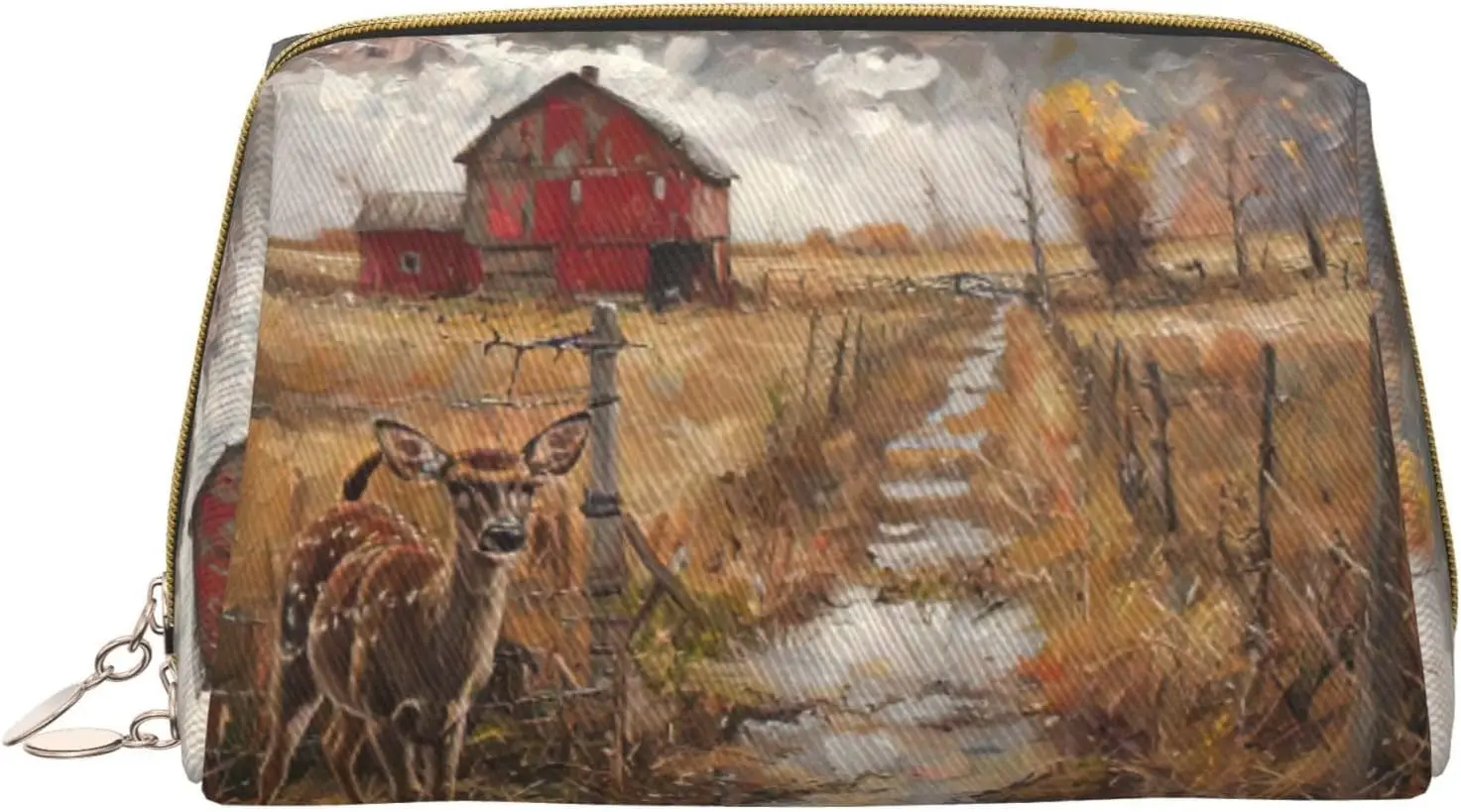 Farm With Deer Print Cosmetic Bags,Leather Makeup Bag Small For Purse,Cosmetic Pouch,Toiletry Clutch For Women Travel
Farm With Deer Print Cosmetic Bags,Leather Makeup Bag Small For Purse,Cosmetic Pouch,Toiletry Clutch For Women Travel