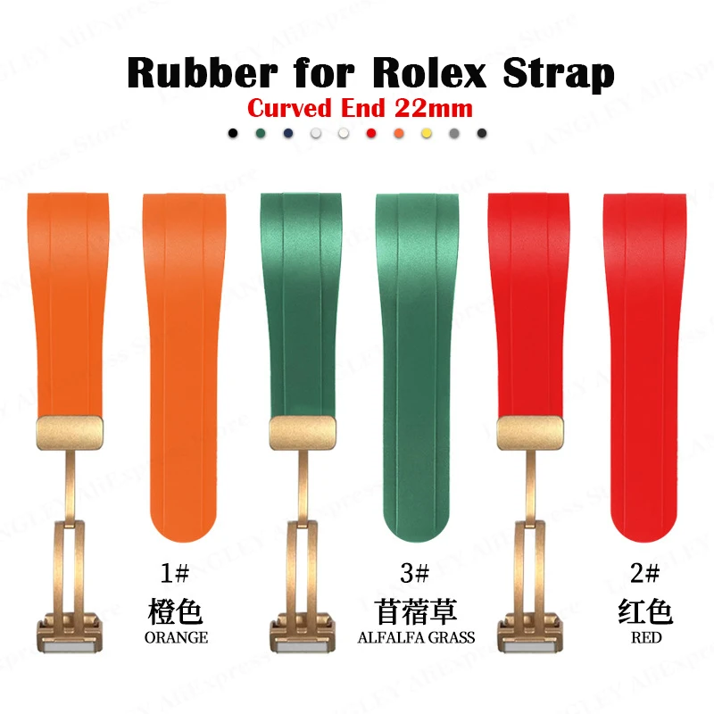 22mm Curved End Rubber Watch Band for Rolex Strap Magnetic Folding Buckle Silicone Bracelet Men Replacement Watch Accessories
22mm Curved End Rubber Watch Band for Rolex Strap Magnetic Folding Buckle Silicone Bracelet Men Replacement Watch Accessories