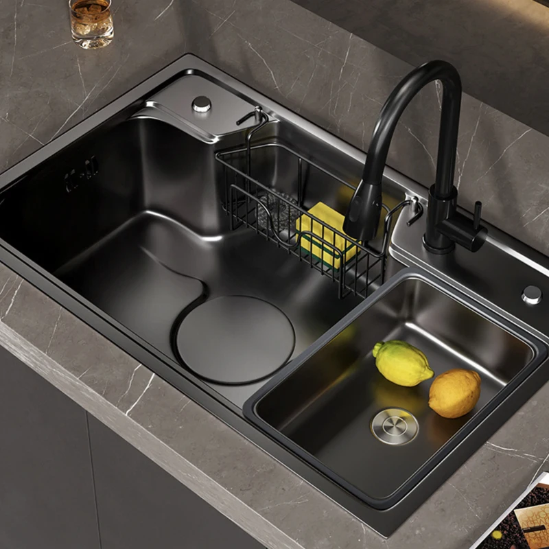 304 Stainless Steel Nano Kitchen Sink Thickened Vegetable Wash Basin Single Bowl Topmount Undermount Faucet Drain Accessories
304 Stainless Steel Nano Kitchen Sink Thickened Vegetable Wash Basin Single Bowl Topmount Undermount Faucet Drain Accessories