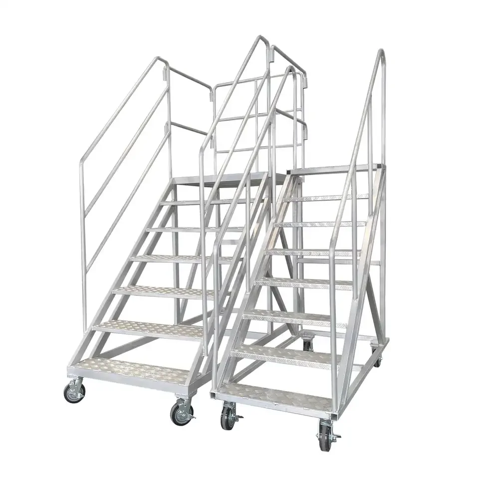 HCYMobile Safety Industrial Aluminum Step Ladder Warehouse Freight Elevator With Silent Wheels
HCYMobile Safety Industrial Aluminum Step Ladder Warehouse Freight Elevator With Silent Wheels