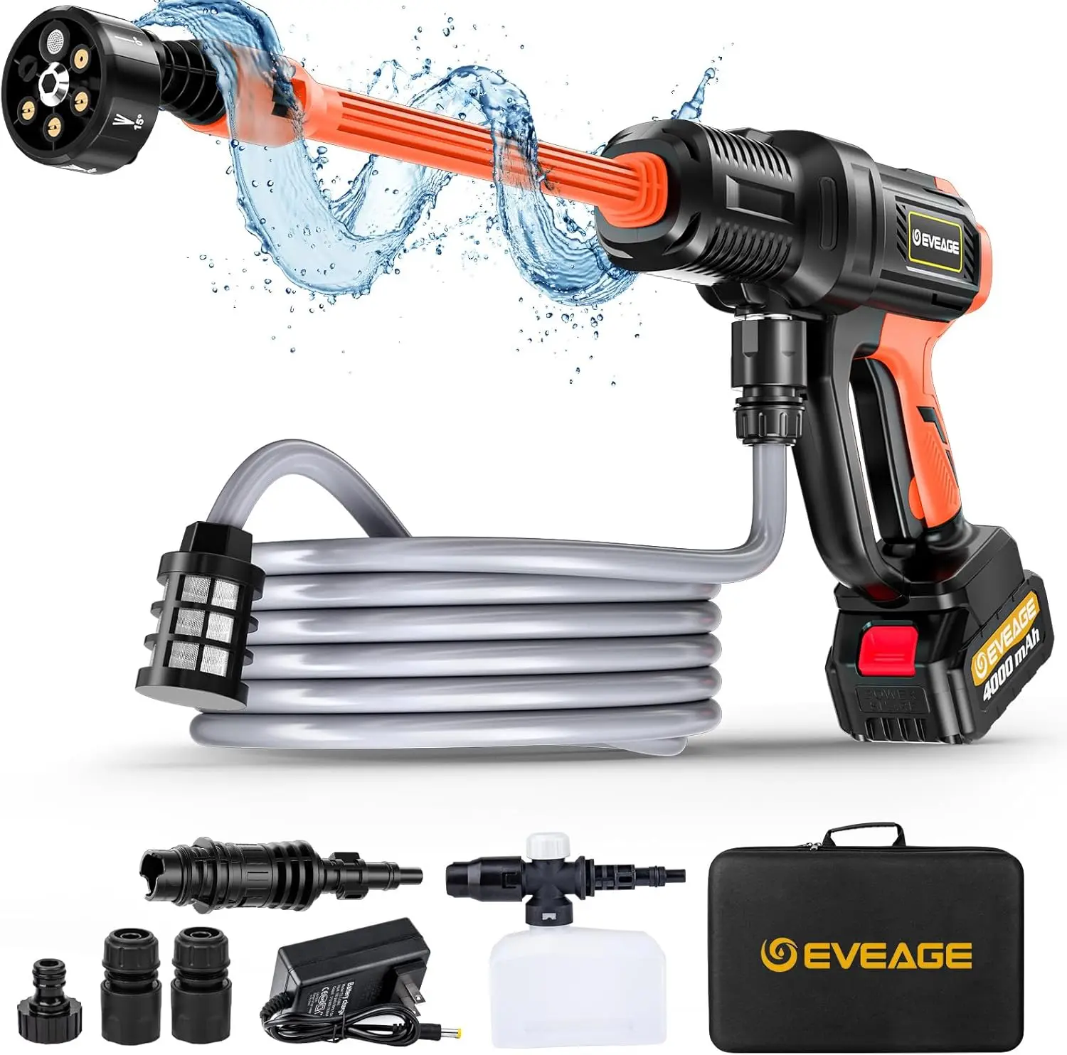 Беспроводной пистолет для мойки S400, 1000 фунтов на квадратный дюйм, 2,5 галлонов в минуту, перезаряжаемый ручной очиститель с насадкой 6-в-1 для автомобиля и пола
Беспроводной пистолет для мойки S400, 1000 фунтов на квадратный дюйм, 2,5 галлонов в минуту, перезаряжаемый ручной очиститель с насадкой 6-в-1 для автомобиля и пола