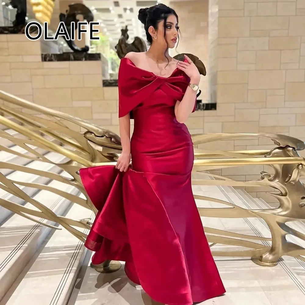 Boat Collar Satin Formal Saudi Arab Dress for Bridal Sheath Floor-Length Court Criss-Cross Evening Gown فساتين سهرة Customized
Boat Collar Satin Formal Saudi Arab Dress for Bridal Sheath Floor-Length Court Criss-Cross Evening Gown فساتين سهرة Customized
