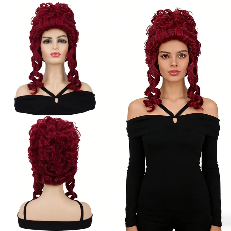 Court Queen Red Queen Cosplay Wig Burgundy Rococo Vintage Spiral Curly Wig for Halloween Role Play Themed Party Free Wig Cap
Court Queen Red Queen Cosplay Wig Burgundy Rococo Vintage Spiral Curly Wig for Halloween Role Play Themed Party Free Wig Cap