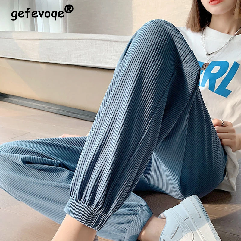Women Summer Fashion Comfort Thin Ice Silk Sports Joggers Harem Pants Y2K Casual Streetwear Sweatpants Loose Trousers Pantalones
Women Summer Fashion Comfort Thin Ice Silk Sports Joggers Harem Pants Y2K Casual Streetwear Sweatpants Loose Trousers Pantalones