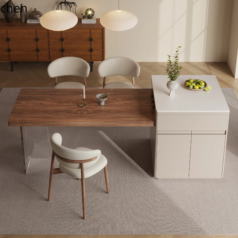 HT premium island dining table integrated household retractable walnut solid wood acrylic
HT premium island dining table integrated household retractable walnut solid wood acrylic