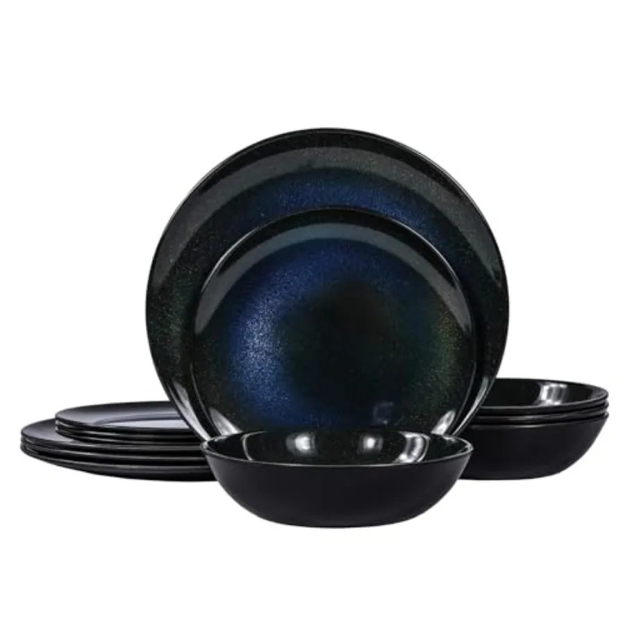 Melamine Dinnerware Set 12pcs Plates and Bowls Set Blue Dinner Dishes Set for Indoor and Outdoor BPA-Free Dishwasher Safe
Melamine Dinnerware Set 12pcs Plates and Bowls Set Blue Dinner Dishes Set for Indoor and Outdoor BPA-Free Dishwasher Safe