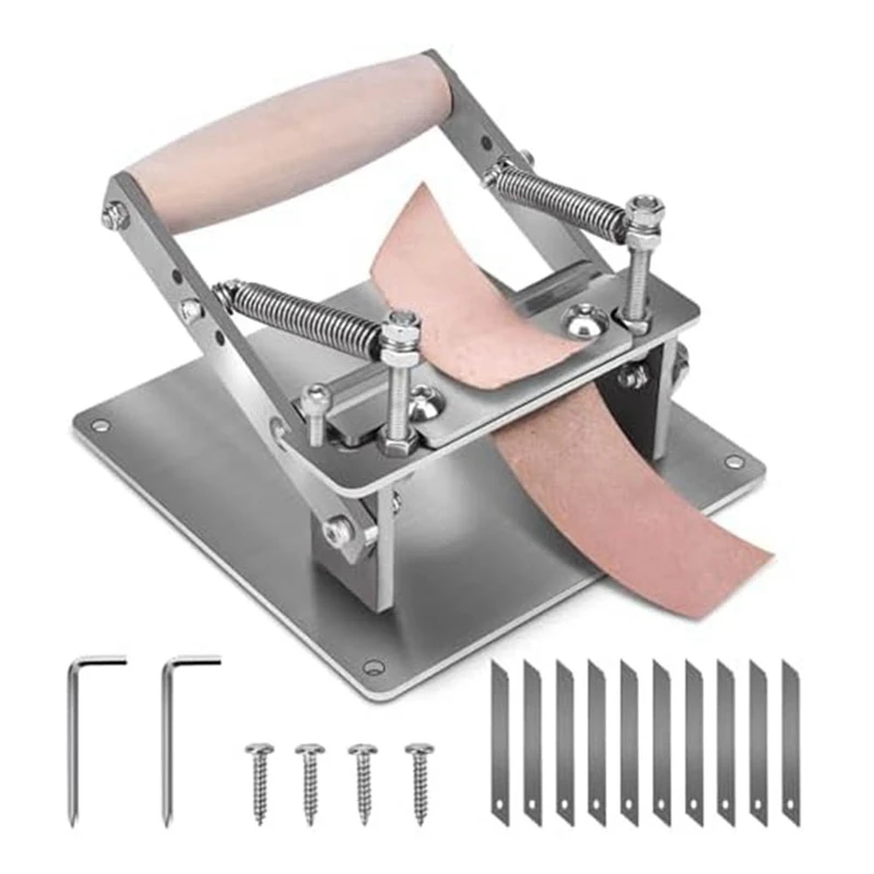 Leather Splitter With 3.9Inch Blade And Wooden Handle Leather Stripper Silver Stainless Steel For Thinning Work
Leather Splitter With 3.9Inch Blade And Wooden Handle Leather Stripper Silver Stainless Steel For Thinning Work
