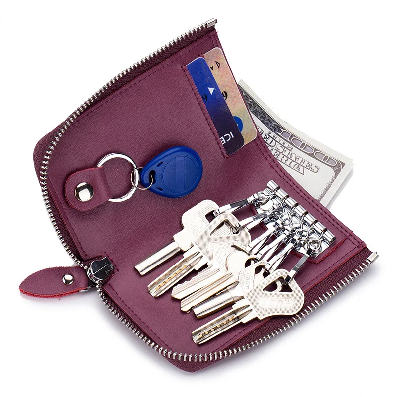 Keys Hooks Zipper Bag Organizer Credit Cards Holder Case Key Cash Wallet Case Genuine Leather Coin Purse
Keys Hooks Zipper Bag Organizer Credit Cards Holder Case Key Cash Wallet Case Genuine Leather Coin Purse