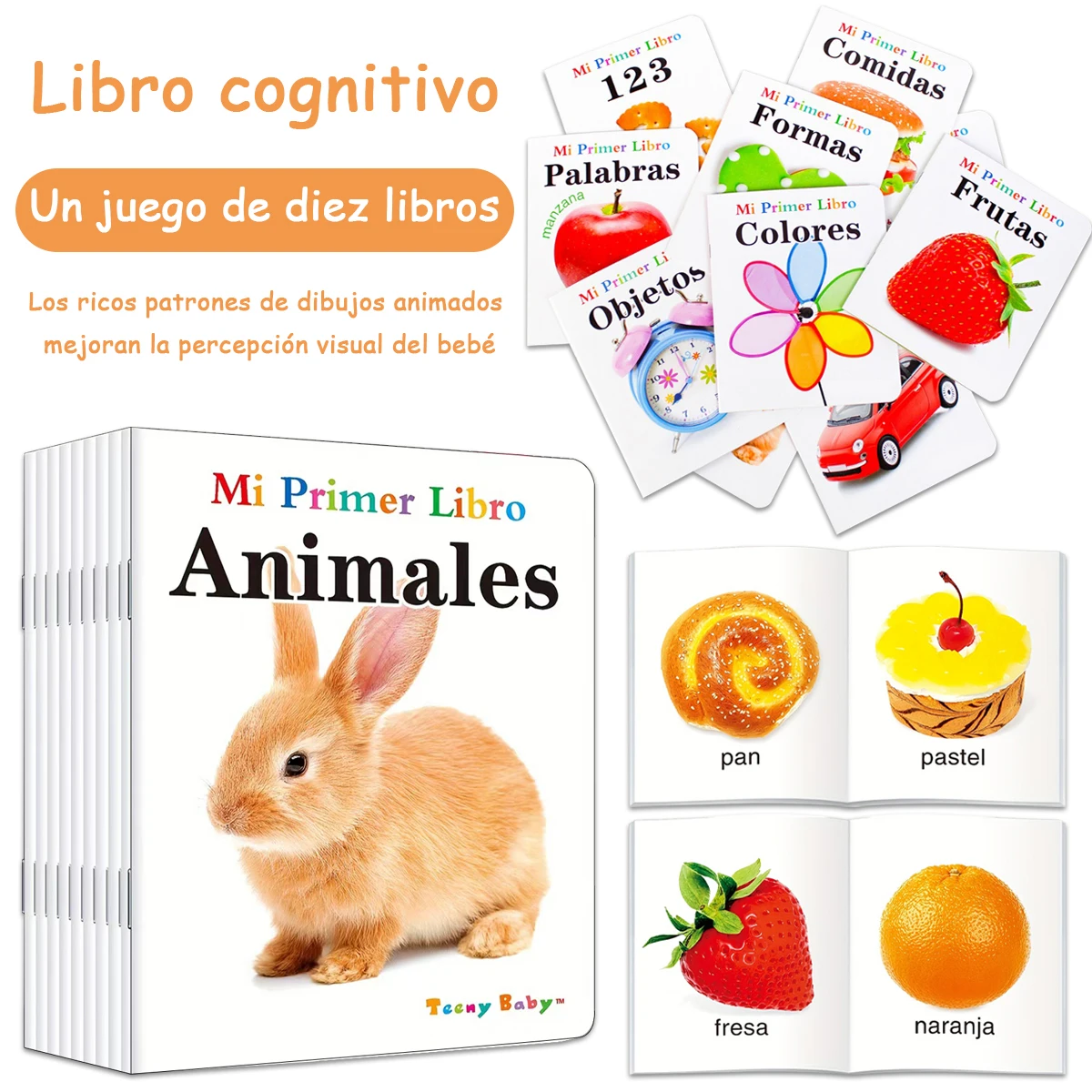 10 Books Set Spanish First Real Photo Vocabulary Board Book Cover Alphabet ect Daily Item Early Cognitive Learning Collection
10 Books Set Spanish First Real Photo Vocabulary Board Book Cover Alphabet ect Daily Item Early Cognitive Learning Collection