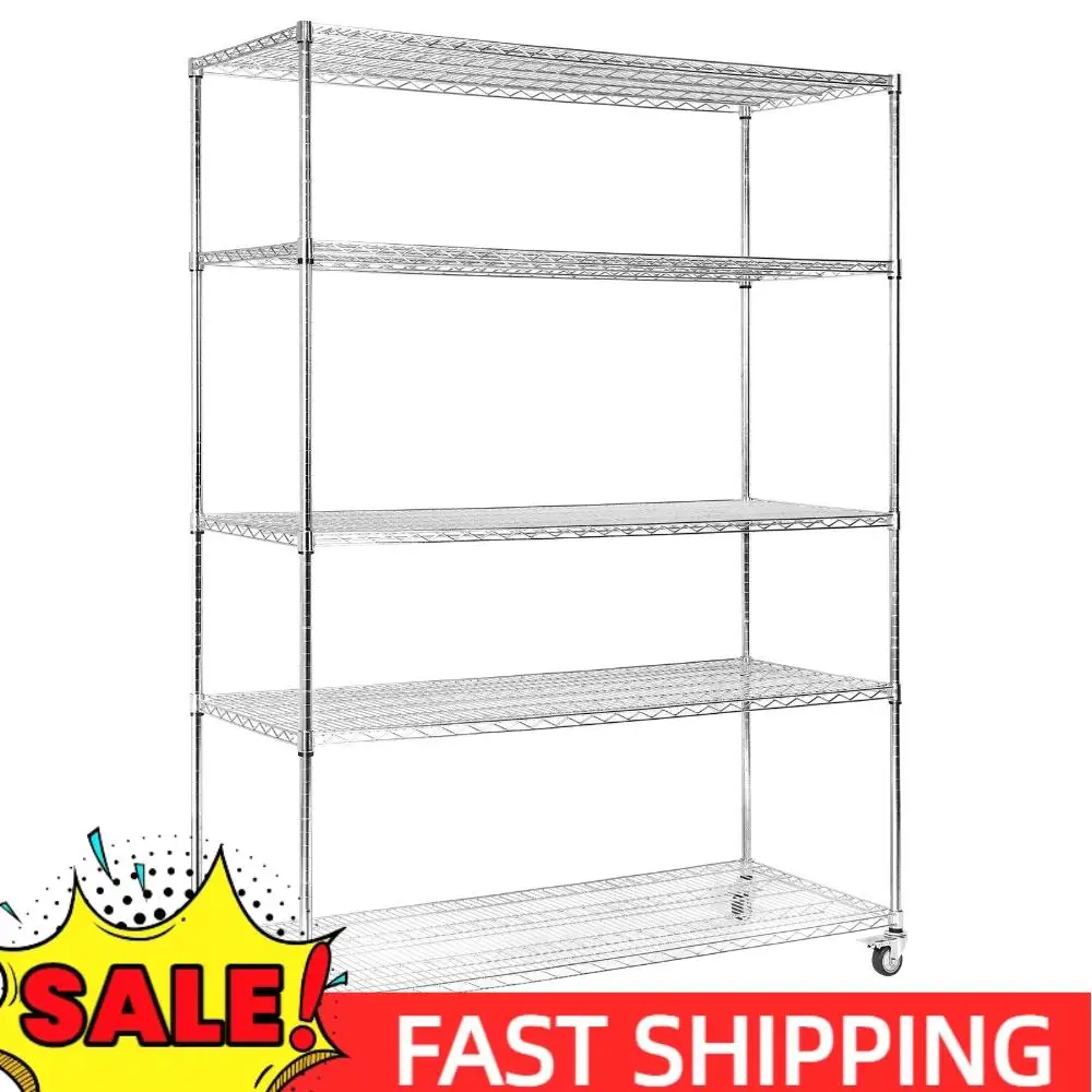 5 Tier 7500lbs Capacity Metal Shelving with Wheels & Shelf Liner Storage Racks and Shelving for Kitchen Bathroom Pantry Basement
5 Tier 7500lbs Capacity Metal Shelving with Wheels & Shelf Liner Storage Racks and Shelving for Kitchen Bathroom Pantry Basement