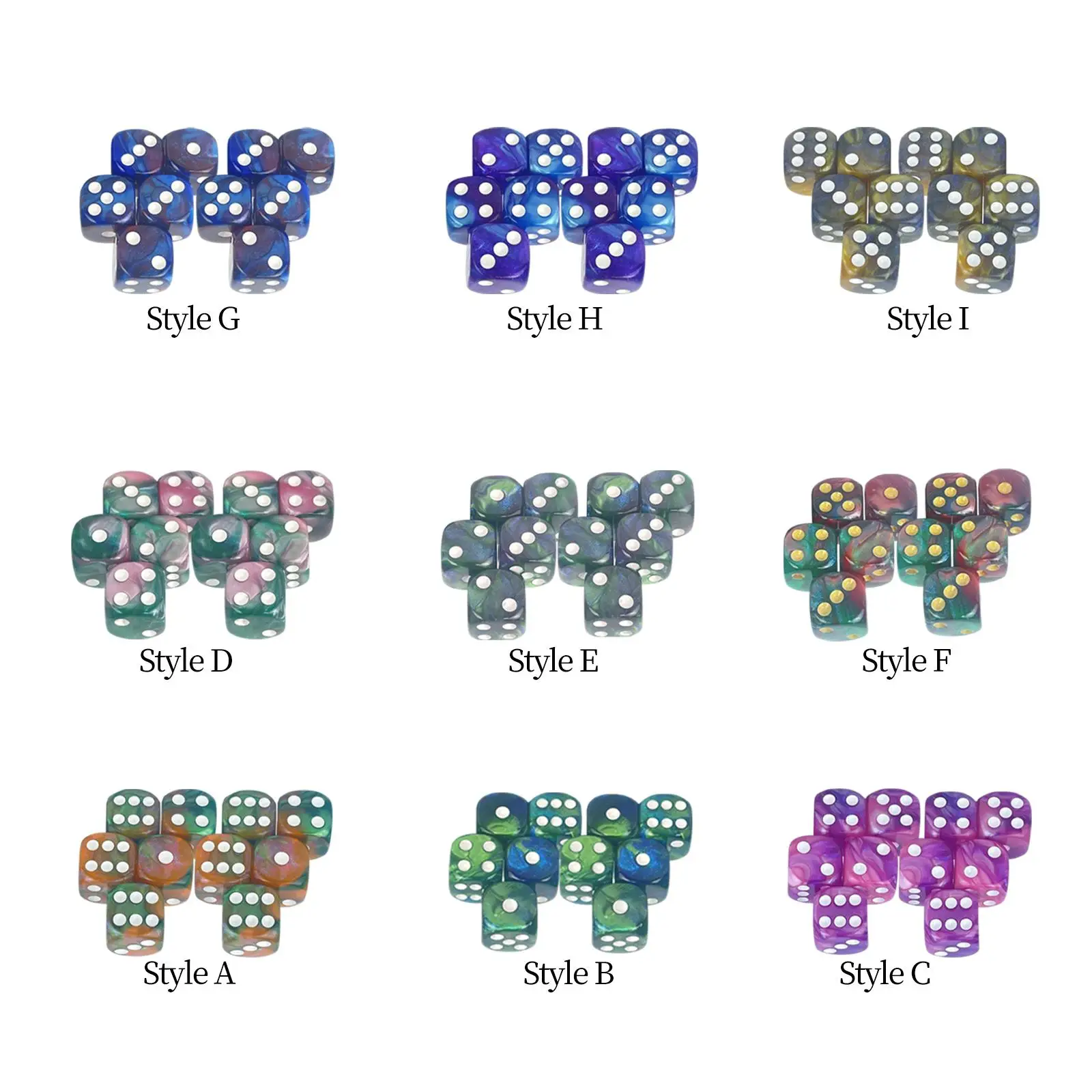 10Pcs Acrylic D6 Dices Set Table Game Polyhedral Dices 16mm for Table Board Party Supplies Role Playing Game Gathering
10Pcs Acrylic D6 Dices Set Table Game Polyhedral Dices 16mm for Table Board Party Supplies Role Playing Game Gathering